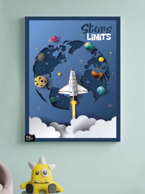 Mock up posters in child room interior,3d rendering