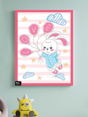 Mock up posters in child room interior,3d rendering