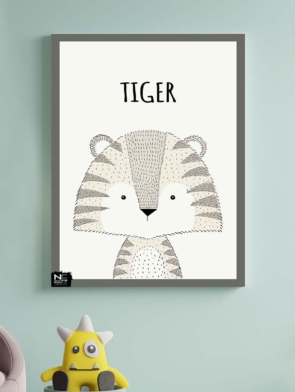 Mock up posters in child room interior,3d rendering